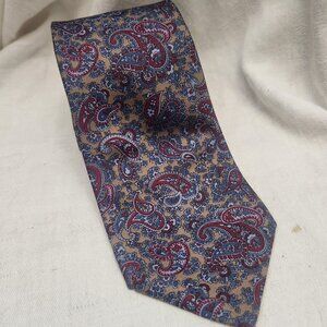 Vintage Flagstaff Kitchrner Ont Canada blue brown burgundy paisley print necktie